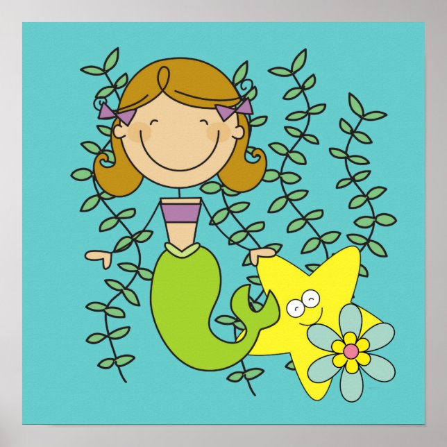 Poster Brown Haired Mermaid (Devant)