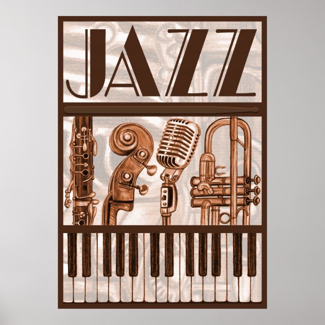 Poster Brown Jazz Music (Devant)