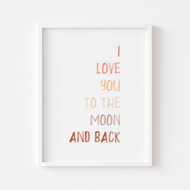 Poster Brown Je t'aime sur la lune et l'imprimé arrière (Créateur téléchargé)