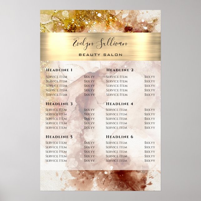 poster Brown or parties scintillant aquarelle prix (Devant)