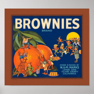 Poster Brownies Marque Vintage Fruit Crate Étiquette