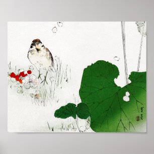 Poster Bruant d'arbre eurasien, Watanabe Seitei