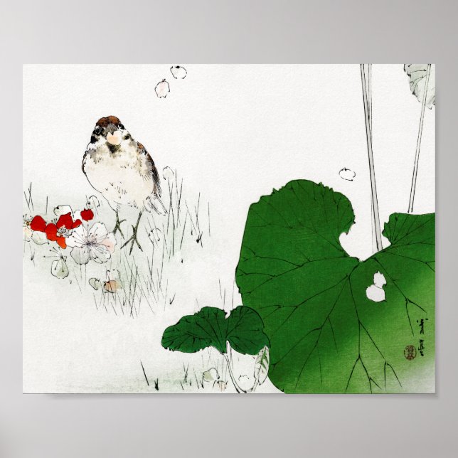 Poster Bruant d'arbre eurasien, Watanabe Seitei (Devant)
