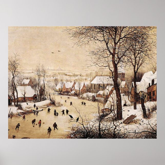 Poster Bruegel l'Ancien - Paysage hivernal (Devant)