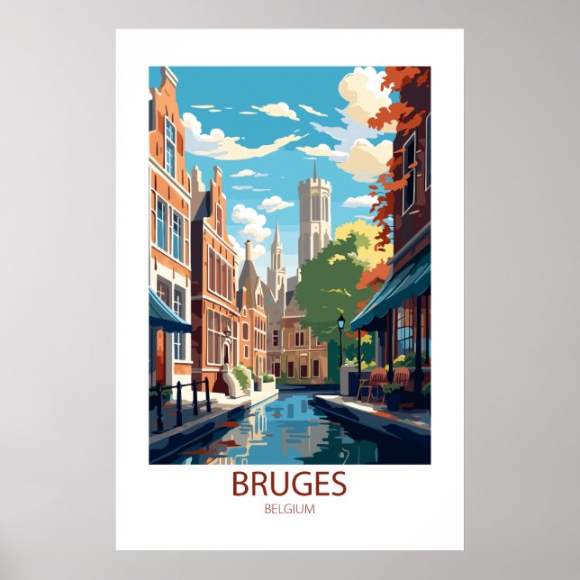 Poster Bruges Belgique Les Lieux De Voyage Célèbres (Devant)