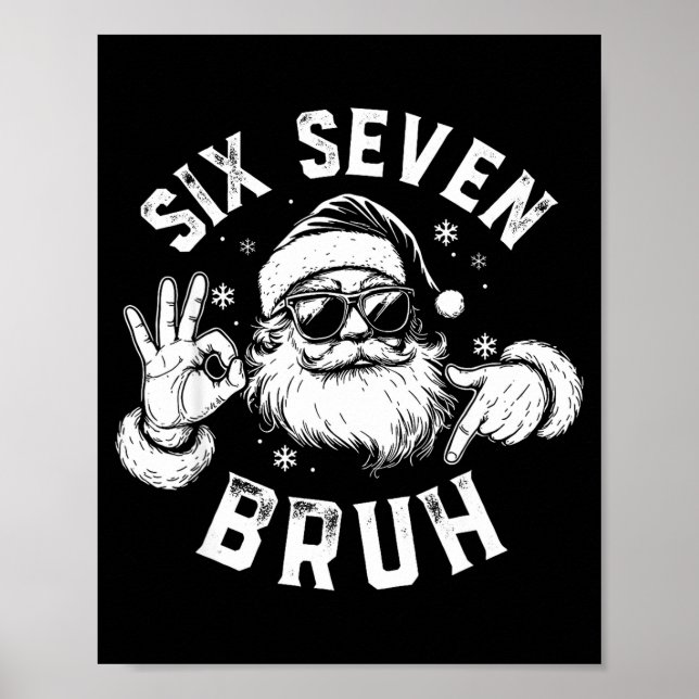Poster Bruh 67 Christmas Santa Six Seven 6 7 Boys Christm (Devant)