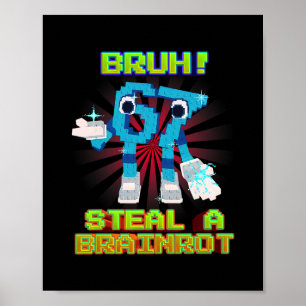 Poster Bruh 67 Six Seven 6-7 Mème drôle Brainrot pour les