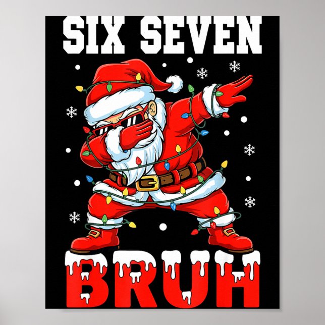 Poster Bruh 67 Six Seven Santa Dabbing Christmas Men Boys (Devant)