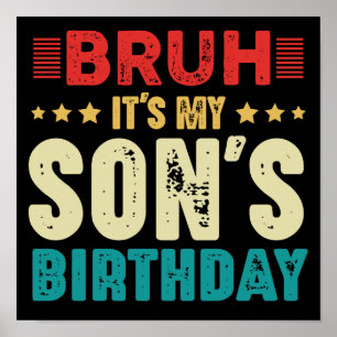 Poster Bruh C'est l'anniversaire de mon fils Vintage drôl