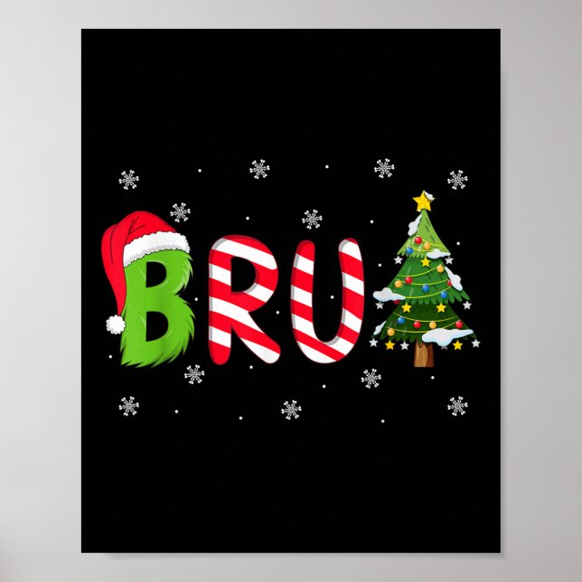 Poster Bruh Christmas Saying Bro Funny Men Boys Bruh Meme (Devant)