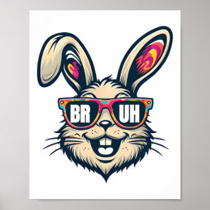 Poster Bruh Dabbing Bunny Pâques drôle Mens Enfants Garço
