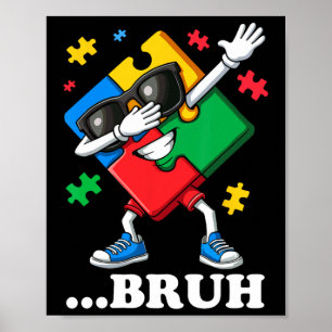 Poster Bruh Dabbing Puzzle Funny Kids Boys Mens Autisme