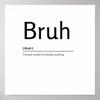 Poster Bruh Dictionnaire Définition Drôle Citation Art Im
