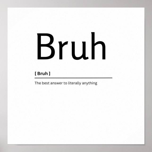Poster Bruh Dictionnaire Définition Drôle Citation Art Im (Devant)