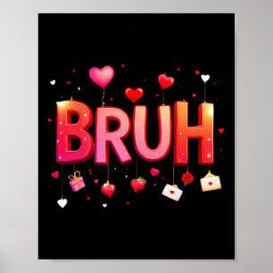 Poster Bruh Mème Drôle Dire Bro Salutation Ados Boys Val