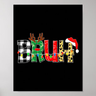 Poster Bruh Rudolph Reindeer Pajamas de Noël Fête Xm