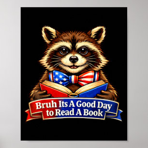 Poster Bruh une bonne journée pour lire un livre raton la