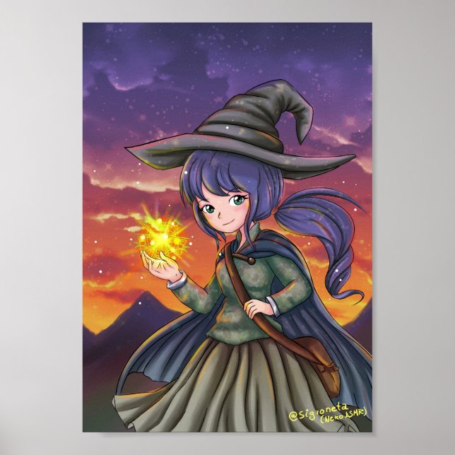 Poster Bruja estilo manga (Devant)