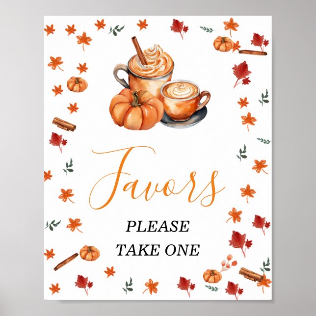 Poster Brûler Citrouille Spice Baby shower Faveurs (Devant)