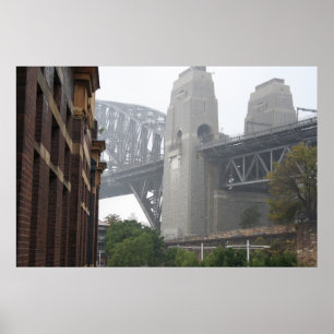 Poster Brume de gris de pont de port de Sydney