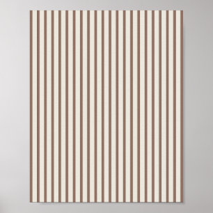 Poster Brun et crème rayé