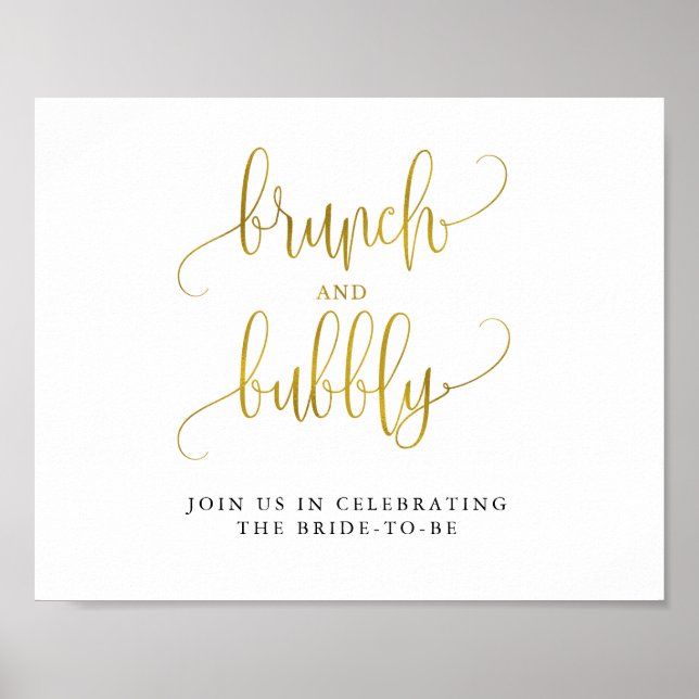 Poster Brun or typographie et bulle (Devant)