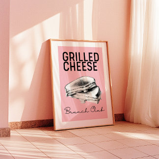 Poster Brunch Club au fromage grillé | OEuvre murale tend