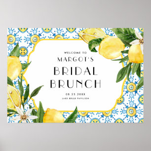 Poster Brunch de mariage méditerranéen au citron à l'aqua