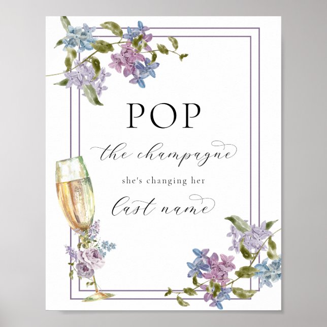 Poster Brunch et Bubbly Lavender et Fête des mariées Lila (Devant)