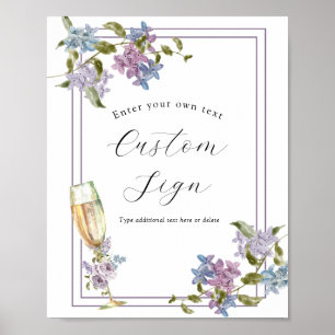 Poster Brunch et Bubbly Lavender et Fête des mariées Lila