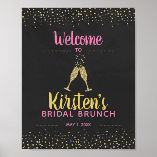 Poster Brunch et Fête des mariées Bubbly Bienvenue
