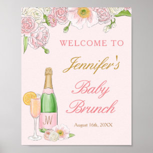 Poster Brunch Floral et Bébé Brunch Welcome Poste