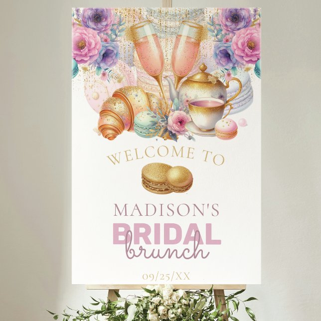 Poster Brunch nuptial Pastel Rose Gold Custom Welcome (Créateur téléchargé)