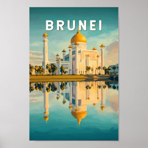 Poster Brunei Illustration Voyage Art Vintage