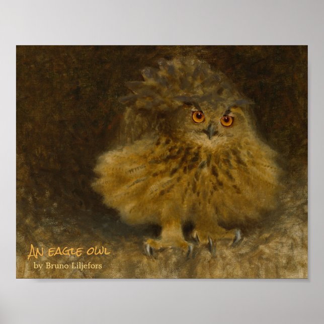 Poster Bruno Liljefors Eagle owl CC0294 Wildlife (Devant)
