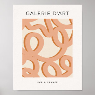 Poster Brush Abstrait beige