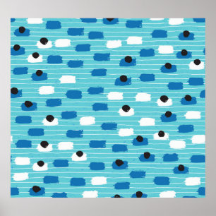 Poster Brush course sans couture motif, dessiné à la main