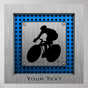 Poster Brushed metal look Cycling