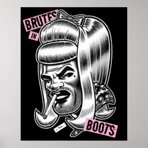 Poster Brutes en bottes™/Bas rockeux™/Perruque