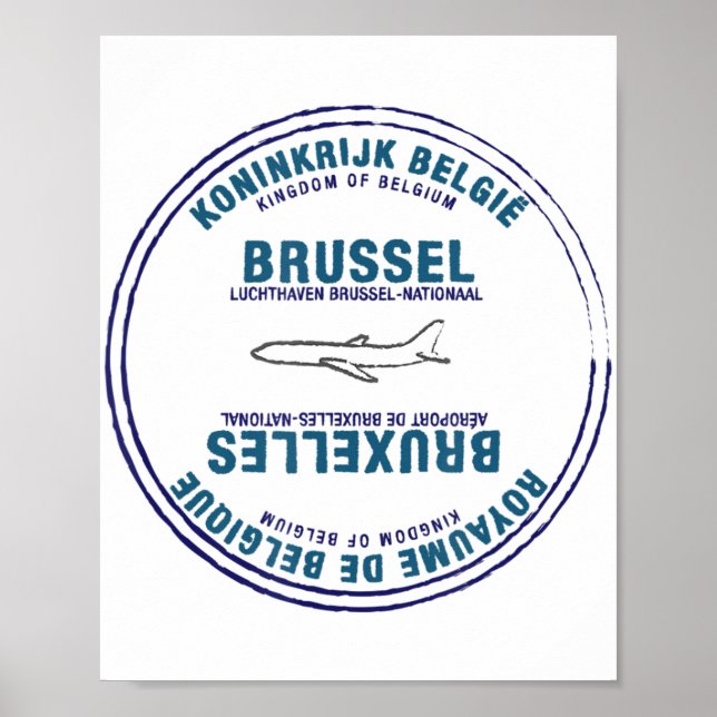Poster Bruxelles Belgique Passeport Vacances Vacances Voy (Devant)