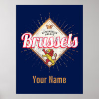 Bruxelles Europe Capital Belgique Retro Lion Vinta