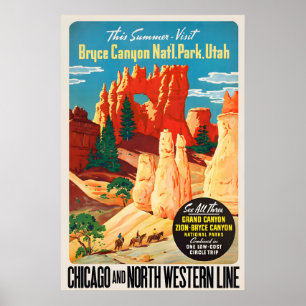 Poster Bryce Canyon Grand Canyon Zion Canyon Utah