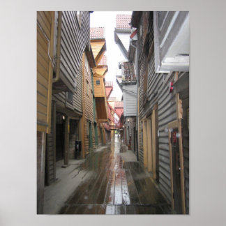 Poster : Bryggen Walkway, Bergen, Norvège