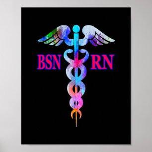 Poster BSN Infirmière inscrite RN Caduceus Infirmière