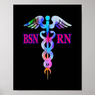 Poster BSN Infirmière inscrite RN Caduceus Infirmière