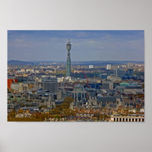 Poster BT Tower London Skyline Cityscape Angleterre Royau