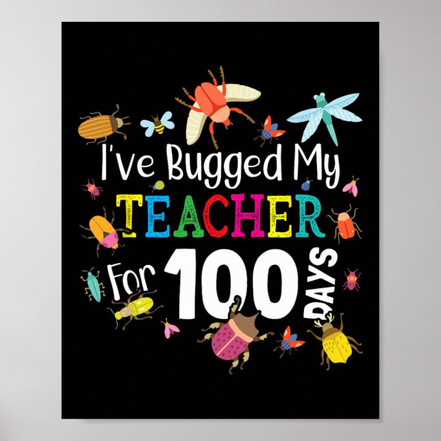 Poster Bu Mon Enseignant Pour 100 Jours D'École - Cute Bu (Devant)