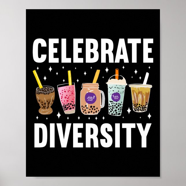 Poster Bubble Boba Tea Celebrate Diversity Lgbt Pride (Devant)
