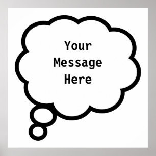 Poster Bubble de pensée, YourMessageHere
