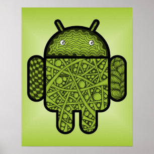 Poster Bubbles Doodle Character pour le robot Android™